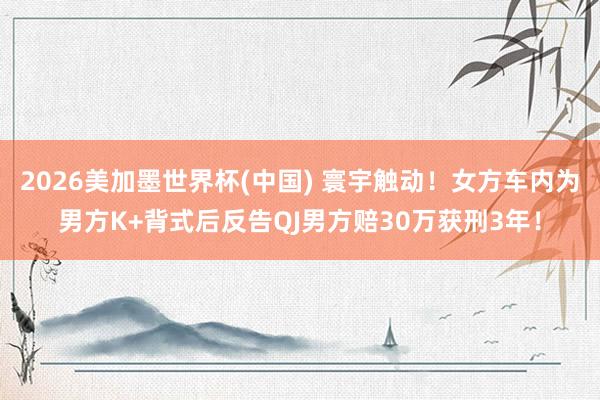 2026美加墨世界杯(中國) 寰宇觸動！女方車內為男方K+背式后反告QJ男方賠30萬獲刑3年！