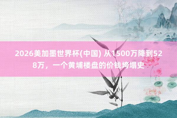 2026美加墨世界杯(中國) 從1500萬降到528萬，一個黃埔樓盤的價錢垮塌史