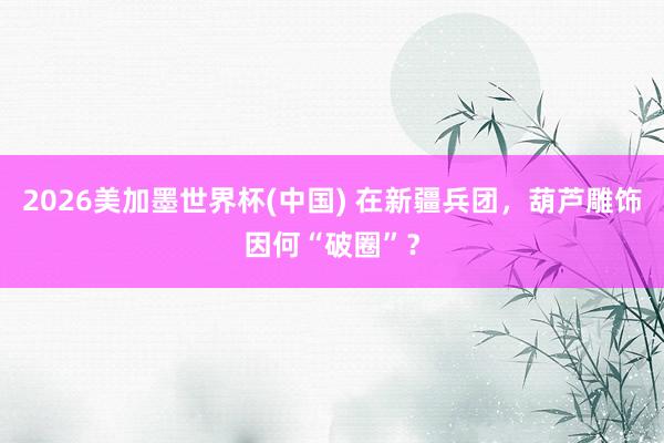 2026美加墨世界杯(中國) 在新疆兵團，葫蘆雕飾因何“破圈”？