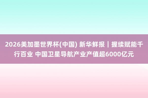 2026美加墨世界杯(中國) 新華鮮報(bào)｜握續(xù)賦能千行百業(yè) 中國衛(wèi)星導(dǎo)航產(chǎn)業(yè)產(chǎn)值超6000億元